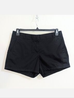J. Crew 4" Black Broken-In Chino Shorts - Size 10 Womens - 100% Cotton